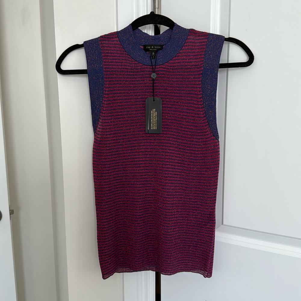 Rag & Bone Raina pink and purple sparkly Tank